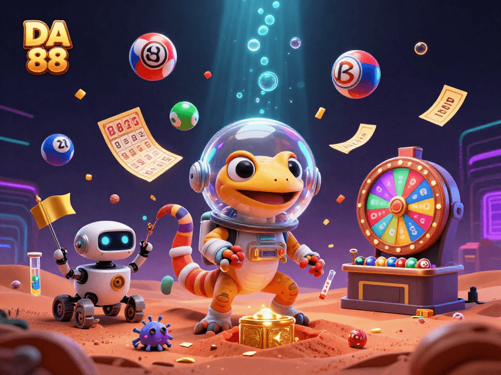 Engage with DA 88's exciting gaming world featuring vibrant elements and dynamic characters.