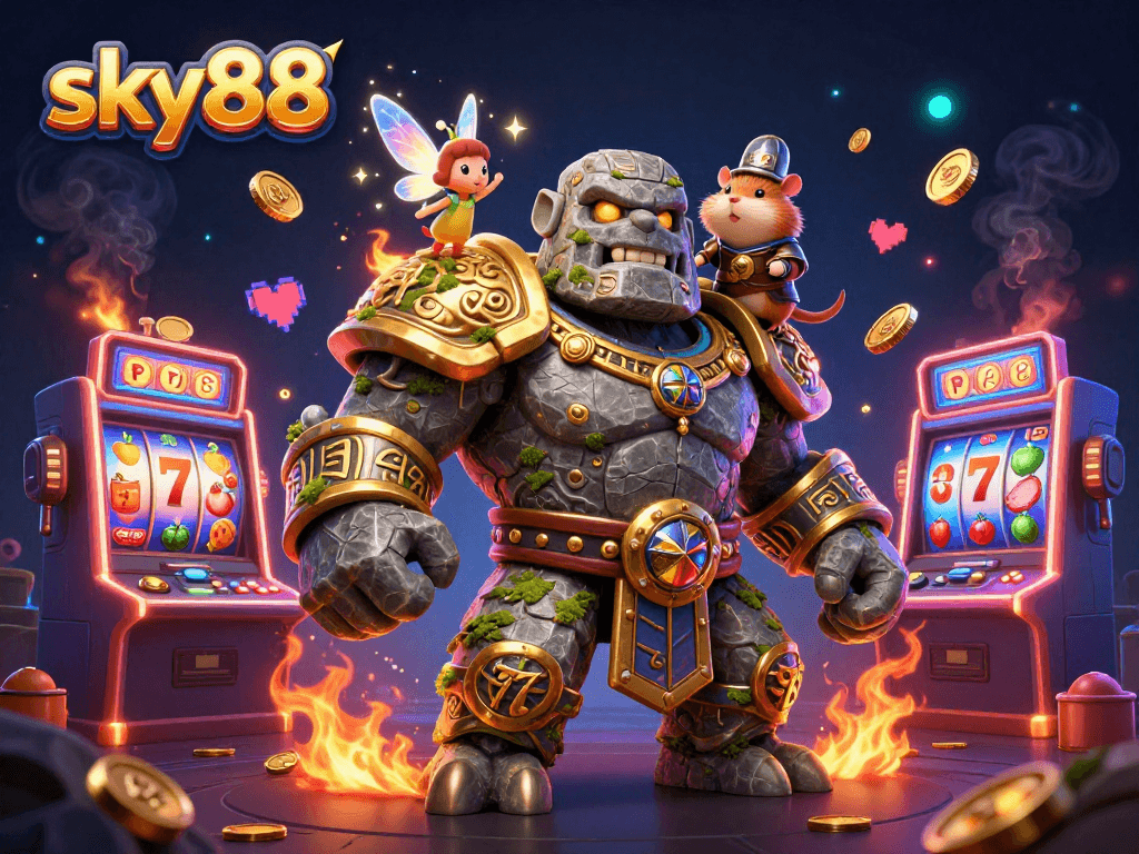 Engage with winning strategies at sky88 while enjoying a vibrant casino illustration featuring magical elements.