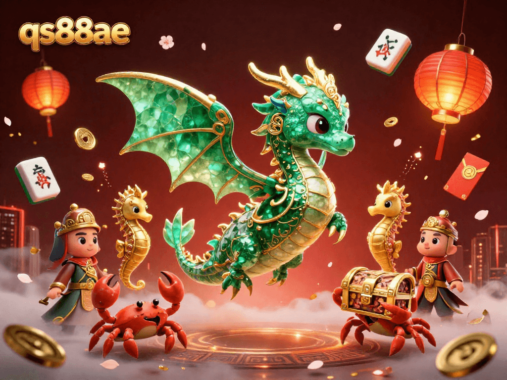 Engage in thrilling gameplay at qs88ae while experiencing a fantastical scene with a sea dragon and treasure.