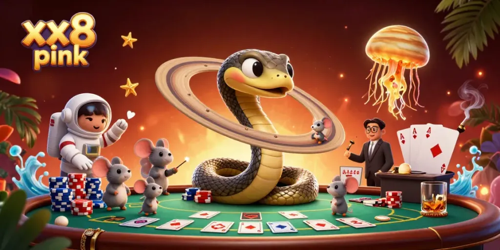 Experience thrilling gameplay at xx8 pink with vivid cosmic casino elements and engaging characters.