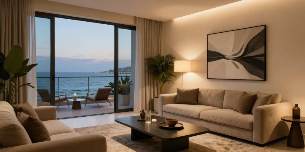 Dramatic view of a luxurious, discreet apartment in Haifa, perfect for דירות דיסקרטיות בחיפה experiences.