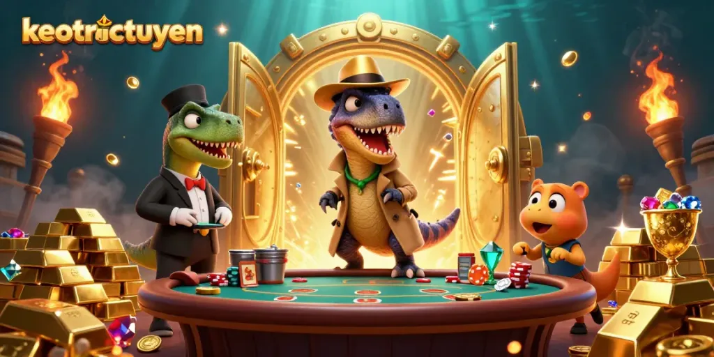 Experience the excitement of keotructuyen with a velociraptor card counter at the casino.