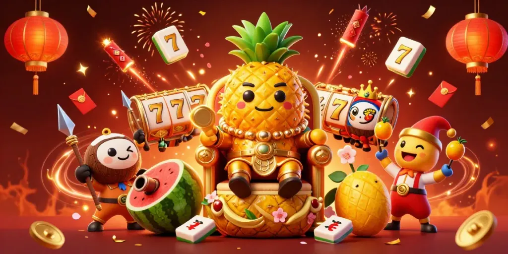 Experience thrilling jackpots at au88 with our vibrant 3D casino illustration featuring a tropical king.