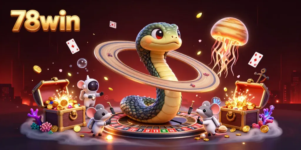 Experience the thrill of betting with 78win featuring astronaut mice and a cosmic dealer.