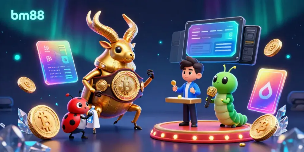 Engage in thrilling games at bm88 with a golden beetle champion and crypto elements all in play.